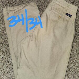 Patagonia MEN'S flat front khaki pants size 34/34